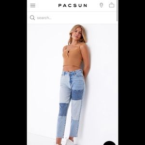 PacSun Patch On Blue Mom Jeans
